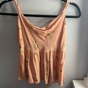 Orange/peach floral tank top